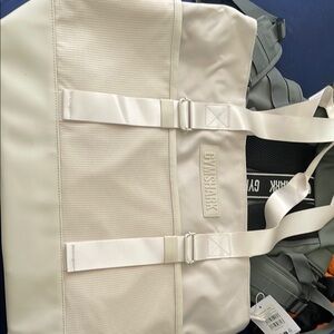 Gymshark White Duffel Bag with Minimalist Design